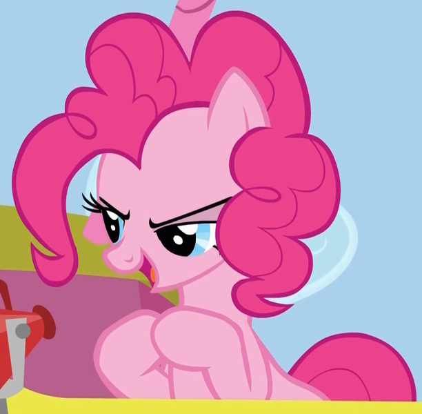 Size: 821x805 | Tagged: cropped, derpibooru import, exploitable, fall weather friends, hot air balloon, megaphone, pinkie pie, safe, screencap, solo