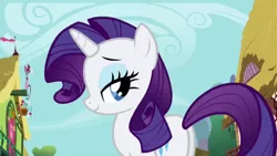 Size: 640x360 | Tagged: safe, derpibooru import, screencap, rarity, pony, unicorn, butt, female, looking at you, mare, plot, solo