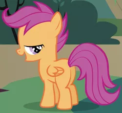 Size: 821x757 | Tagged: safe, derpibooru import, screencap, scootaloo, pegasus, pony, bedroom eyes, butt, female, filly, looking at you, looking back, looking back at you, out of context, plot, solo