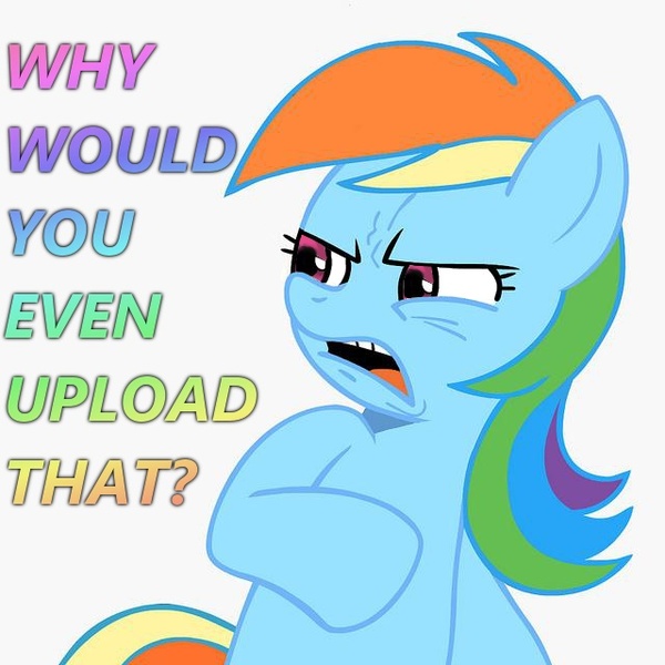 Size: 640x640 | Tagged: derpibooru import, ew gay, rainbow dash, reaction image, safe, text