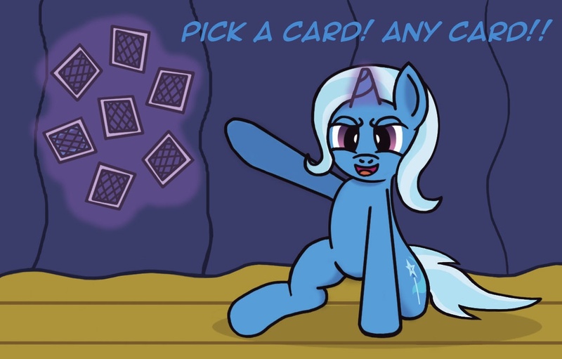 Size: 1193x762 | Tagged: artist:gogglesparks, card, derpibooru import, safe, stage, trixie