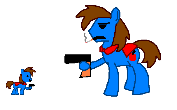 Size: 607x378 | Tagged: cigarette, derpibooru import, i wanna be the guy, ms paint, ponified, safe, the guy, the kid