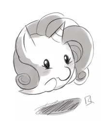 Size: 899x1054 | Tagged: artist:fauxsquared, blushing, booified, boo (super mario), cute, dead source, derpibooru import, ghost, ghost pony, grayscale, lady rariboo, looking at you, nintendo, paper mario, rarity, safe, simple background, smiling, solo, species swap, super mario bros., white background