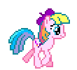 Size: 110x100 | Tagged: animated, artist:botchan-mlp, beret, cute, derpibooru import, desktop ponies, female, g3, g3.5, g3.5 to g4, g3betes, g3 to g4, generation leap, hat, mare, pixel art, roolabetes, running, safe, simple background, solo, sprite, toola roola, transparent background, trotting, walk cycle