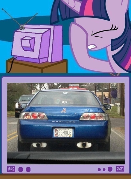 Size: 563x771 | Tagged: car, derpibooru import, exploitable meme, facehoof, fail, failure makes vulgar, honda, honda prelude, license plate, meme, safe, tv meme, twilight sparkle, vulgar