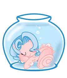 Size: 600x699 | Tagged: artist:boastudio, cute, derpibooru import, fishbowl, merpony, oc, ocbetes, oc:bubble bath, safe, sleeping, solo, unofficial characters only