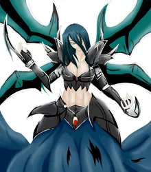 Size: 4400x5000 | Tagged: absurd resolution, armor, artist:darkamerion, artist:igniamatis, breasts, derpibooru import, human, humanized, morgana, queen chrysalis, saint seiya, suggestive, unconvincing armor