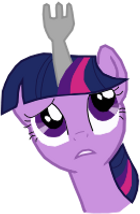 Size: 140x214 | Tagged: artist:gijake1, derpibooru import, fork, frown, looking up, safe, solo, twilight sparkle, twilight sporkle, wat, worried