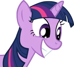 Size: 4499x4067 | Tagged: safe, artist:crusierpl, derpibooru import, twilight sparkle, pony, unicorn, lesson zero, absurd resolution, female, grin, mare, reaction image, simple background, smiling, solo, squee, transparent background, unicorn twilight, vector