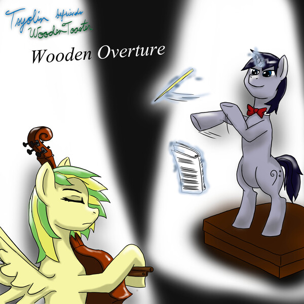 Size: 4000x4000 | Tagged: artist:devious-stylus, contrabass, derpibooru import, fanart, maestro, music, musician, oc, oc:wooden toaster, ponysona, safe, tsyolin, unofficial characters only