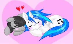 Size: 800x480 | Tagged: safe, artist:tilly-towell, derpibooru import, octavia melody, vinyl scratch, female, lesbian, scratchtavia, shipping, sleeping