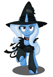 Size: 1262x1820 | Tagged: safe, artist:wolfjedisamuel, derpibooru import, trixie, pony, unicorn, alicorn amulet, female, hat, mare, solo, witch, witch costume, witch hat