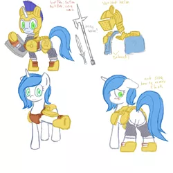 Size: 1092x1092 | Tagged: safe, artist:lemon, derpibooru import, oc, unofficial characters only, pony, unicorn, armor, dark souls, halberd, plot