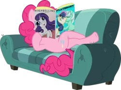 Size: 1037x770 | Tagged: artist:w1kk3d, derpibooru import, edit, magazine, pinkie pie, playbrony, reading, suggestive