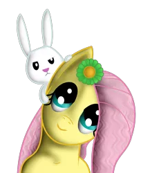 Size: 1757x2020 | Tagged: angel bunny, artist:super-zombie, derpibooru import, flower, fluttershy, safe