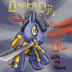 Size: 1000x1000 | Tagged: 30 minute art challenge, armor, artist:osakaoji, derpibooru import, oc, safe, samurai, sword, unofficial characters only