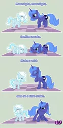 Size: 1000x2014 | Tagged: safe, artist:raininess, derpibooru import, princess luna, oc, oc:snowdrop, alicorn, pegasus, pony, butt shake, comic, cute, diabetes, eyes closed, female, grin, hnnng, looking at each other, lunabetes, mare, ocbetes, open mouth, plot, s1 luna, smiling, snowbetes, sunshine sunshine, weapons-grade cute