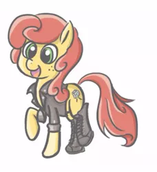 Size: 325x357 | Tagged: safe, artist:gabriev666, derpibooru import, oc, oc:mandomommy, unofficial characters only, earth pony, pony, clothes, jacket, shoes