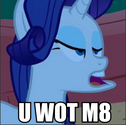 Size: 252x251 | Tagged: derpibooru import, dialogue, edit, edited screencap, faic, female, hoers, image macro, rarity, rerity, rurrity, safe, screencap, solo, u wot m8