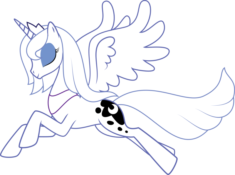 Size: 8878x6638 | Tagged: absurd resolution, artist:rusilis, derpibooru import, eyes closed, lineart, princess luna, s1 luna, safe, simple background, solo, spread wings, transparent background, vector