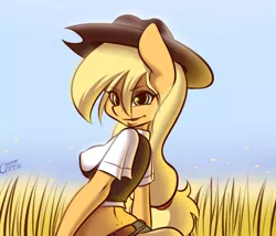 Size: 700x600 | Tagged: anthro, applejack, artist:garam, safe, solo