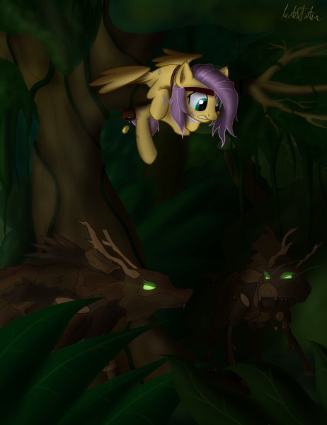 Size: 1500x1950 | Tagged: artist:mattatatta, derpibooru import, fluttershy, safe, survivor shy, timber wolf