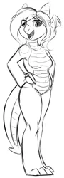 Size: 593x1653 | Tagged: anthro, anthro oc, artist:sb, barbie doll anatomy, belly button, corey powell, derpibooru import, dragon, hand on hip, oc, safe, solo, unofficial characters only
