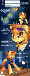Size: 1280x3258 | Tagged: safe, artist:spittfireart, derpibooru import, lightning dust, spitfire, pegasus, pony, clothes, coffee cup, comic, cup, desk, desk lamp, dialogue, duo, female, mare, sunglasses, tumblr