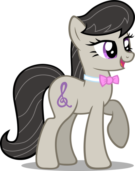 Size: 3148x3985 | Tagged: dead source, safe, artist:austiniousi, derpibooru import, octavia melody, earth pony, pony, bowtie, cutie mark, female, hooves, mare, open mouth, raised hoof, simple background, solo, transparent background, vector