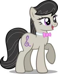 Size: 3148x3985 | Tagged: dead source, safe, artist:austiniousi, derpibooru import, octavia melody, earth pony, pony, bowtie, cutie mark, female, hooves, mare, open mouth, raised hoof, simple background, solo, transparent background, vector