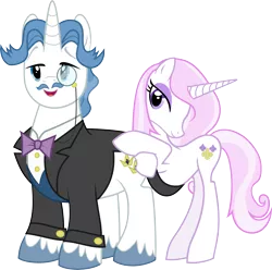 Size: 10149x10070 | Tagged: safe, artist:mattyhex, derpibooru import, fancypants, fleur-de-lis, unicorn, absurd resolution, classy, clothes, fancyfleur, female, male, monocle, pose, shipping, simple background, straight, suit, transparent background, vector