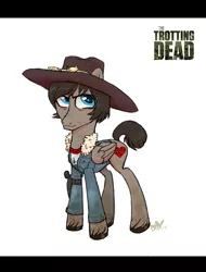 Size: 669x878 | Tagged: artist:pandadox, carl grimes, crossover, derpibooru import, ponified, safe, the walking dead, trotting dead