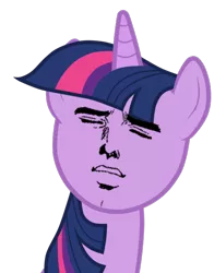 Size: 500x639 | Tagged: dead source, safe, derpibooru import, twilight sparkle, pony, unicorn, bust, female, mare, simple background, solo, transparent background, yaranaika