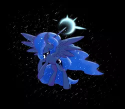 Size: 1637x1430 | Tagged: dead source, safe, artist:spaerk, derpibooru import, princess luna, alicorn, pony, female, magic, solo, stars