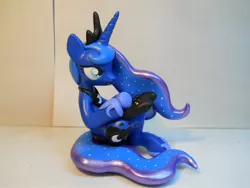 Size: 2048x1536 | Tagged: artist:earthenpony, controller, craft, derpibooru import, irl, photo, princess luna, safe, sculpture, sitting, solo