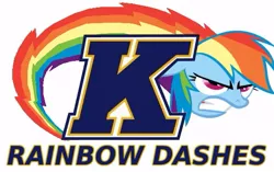 Size: 557x349 | Tagged: safe, derpibooru import, rainbow dash, angry, kent state university, logo, ncaa, needs more jpeg, rainbow, solo