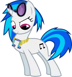 Size: 2886x3088 | Tagged: safe, artist:jaybugjimmies, derpibooru import, vinyl scratch, pony, unicorn, cutie mark, elements of harmony, female, hooves, horn, mare, necklace, simple background, smiling, solo, sunglasses, transparent background, vector