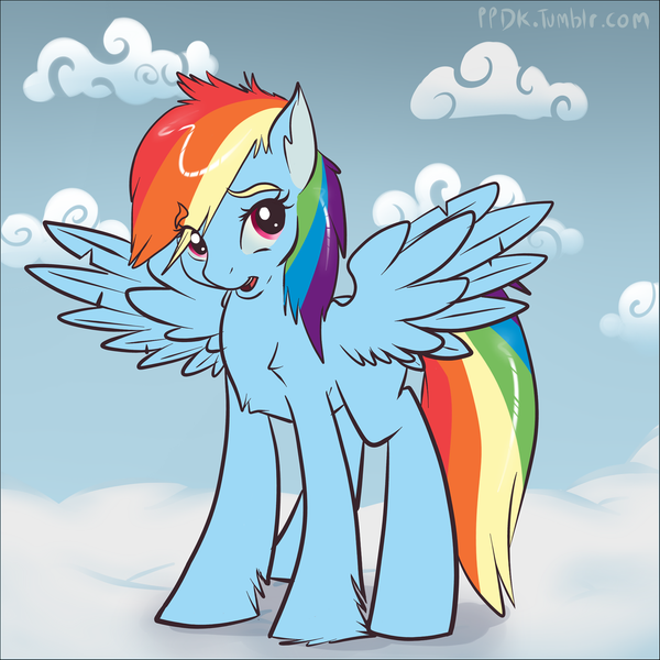 Size: 1500x1500 | Tagged: artist:pippy, chest fluff, derpibooru import, rainbow dash, safe, solo