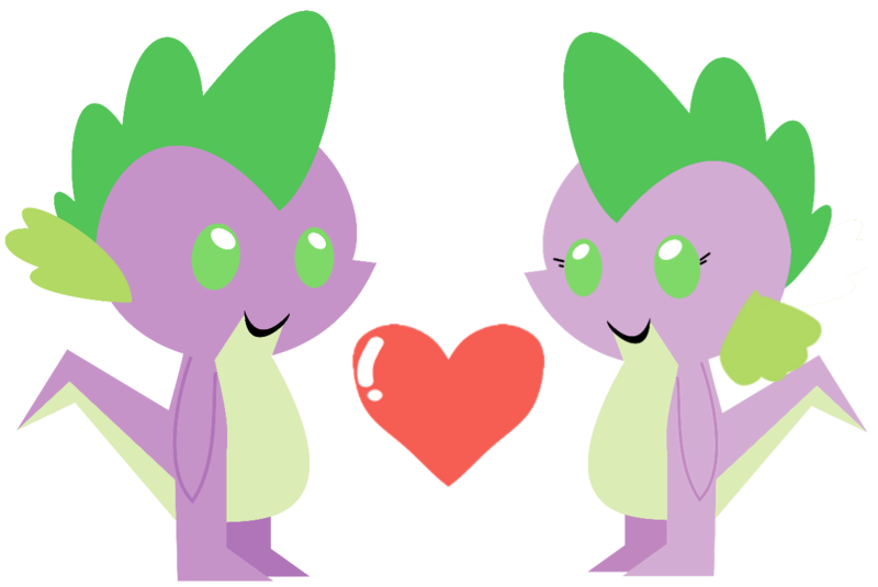 Size: 1186x793 | Tagged: safe, artist:furryxxi-02, derpibooru import, spike, dragon, pony, baby, baby dragon, barb, barbabetes, bbbff, couple, cute, dragoness, heart, love, pointy ponies, romantic, rule 63, rule63betes, shipping, simple background, transparent background, wingless spike