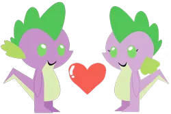 Size: 1186x793 | Tagged: safe, artist:furryxxi-02, derpibooru import, spike, dragon, pony, baby, baby dragon, barb, barbabetes, bbbff, couple, cute, dragoness, heart, love, pointy ponies, romantic, rule 63, rule63betes, shipping, simple background, transparent background, wingless spike