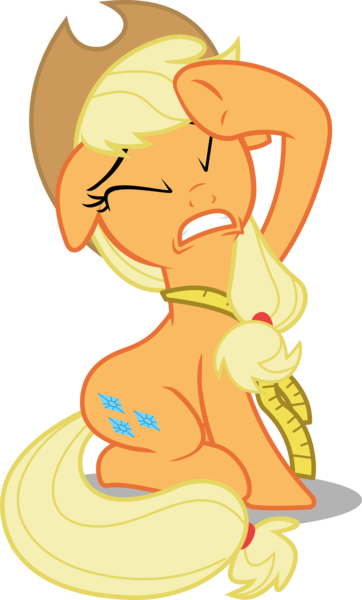 Size: 4000x6639 | Tagged: absurd resolution, applejack, artist:masem, derpibooru import, magical mystery cure, measuring tape, safe, simple background, swapped cutie marks, transparent background, vector