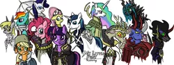 Size: 2650x1000 | Tagged: safe, artist:monoglyph, derpibooru import, applejack, derpy hooves, discord, fluttershy, iron will, king sombra, pinkie pie, princess celestia, queen chrysalis, rainbow dash, rarity, shining armor, twilight sparkle, pegasus, pony, aversa, chrom, donnel, emmeryn, female, fire emblem, fire emblem: awakening, gangrel, henry (fire emblem), mare, maribelle, olivia, robin (fire emblem), sully (fire emblem), sumia, validar, walhart