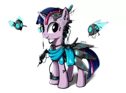 Size: 2696x2000 | Tagged: artificial wings, artist:junkiekb, augmented, cyborg, derpibooru import, mechanical wing, parasprite, safe, solo, twilight sparkle, wings