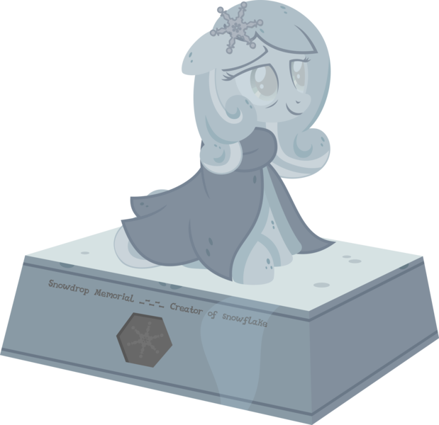 Size: 8107x7864 | Tagged: safe, artist:puetsua, derpibooru import, oc, oc:snowdrop, unofficial characters only, absurd resolution, memorial, simple background, solo, statue, symbol, text, transparent background, vector