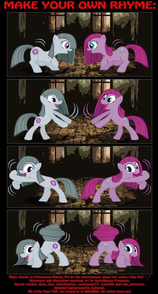 Size: 1090x2034 | Tagged: safe, artist:ponymaan, derpibooru import, marble pie, pinkie pie, butt shake, comic, pinkamena diane pie, plot, sisters, sunshine sunshine, template, twins