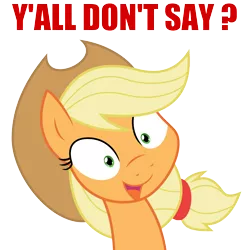 Size: 6000x6000 | Tagged: absurd resolution, applejack, artist:joey darkmeat, artist:mamandil, derpibooru import, image macro, meme, nicolas cage, reaction image, safe, simple background, solo, transparent background, vector, y'all, you don't say
