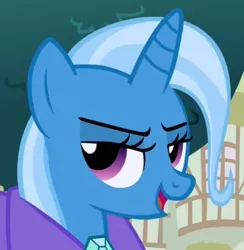 Size: 344x352 | Tagged: safe, derpibooru import, screencap, trixie, pony, unicorn, boast busters, female, mare, reaction image, solo