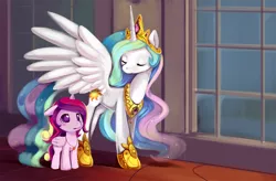 Size: 1280x838 | Tagged: artist:ende26, derpibooru import, filly, princess cadance, princess celestia, safe, wallpaper