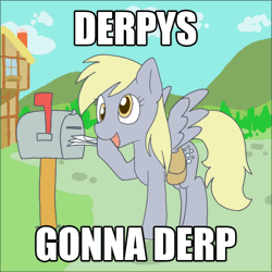 Size: 502x502 | Tagged: safe, artist:ajin, derpibooru import, edit, derpy hooves, pegasus, pony, animated, cute, female, frame by frame, image macro, letter, mail, mailbag, mailbox, mailpony, mare