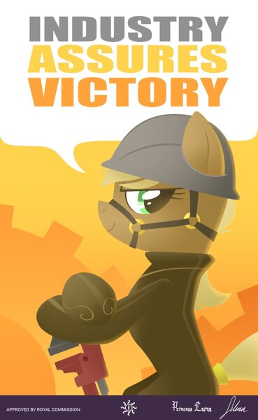 Size: 701x1139 | Tagged: artist:equestria-prevails, derpibooru import, industry, oc, poster, propaganda, safe, solo, unofficial characters only, wrench